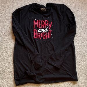 Jammies For Your Families Black Merry and Bright Men's Shirt